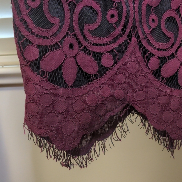 Purple and Black Lace Crop Top - Picture 3 of 9